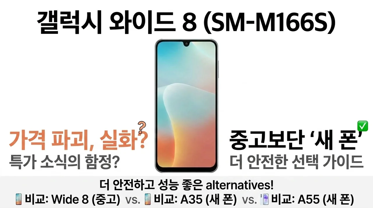갤럭시 와이드8 SM-M166S 가격 파괴? 중고보다 안전한 선택지 비교