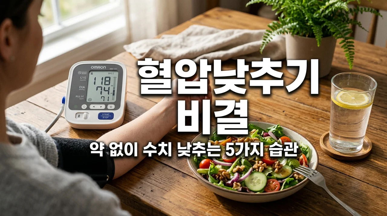 혈압 낮추기 방법 BEST 5! 약 없이 수치 조절하는 습관 총정리