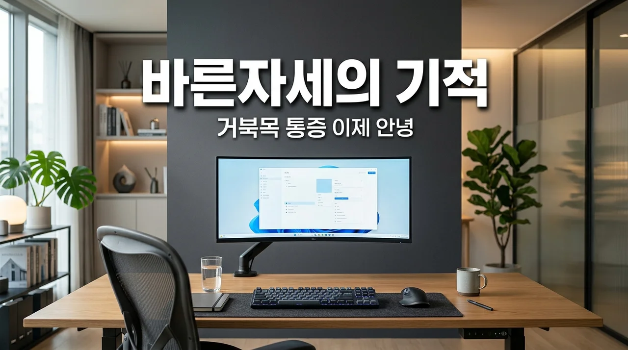 컴퓨터자세 교정법 5가지: 거북목과 허리 통증 잡는 올바른 세팅